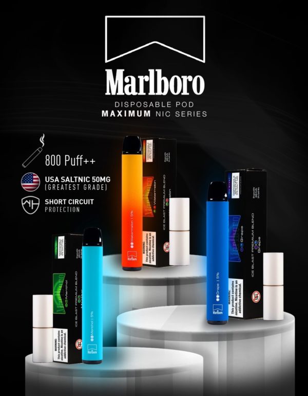 Marlboro Disposable Pod (ใช้แล้วทิ้ง สูบได้800puffs)