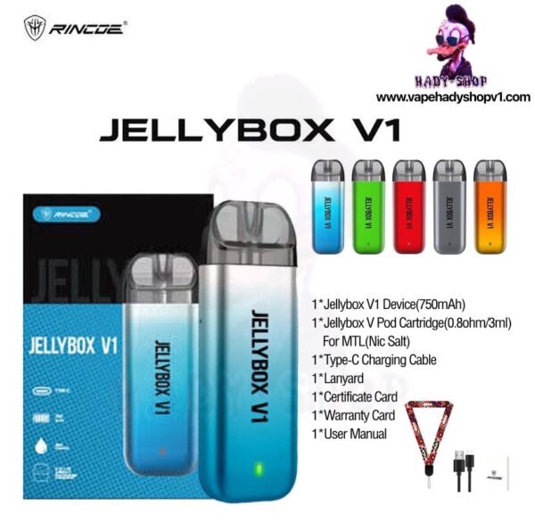pod,พอด,Rincoe Jellybox V1 16W 250mAh 2.ml,jellybox v1